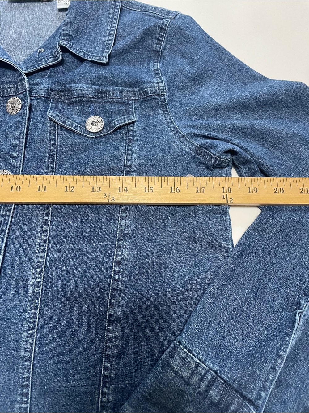 New Direction Classic Blue Denim Jacket Lightweight Size XL - Picture 10 of 11